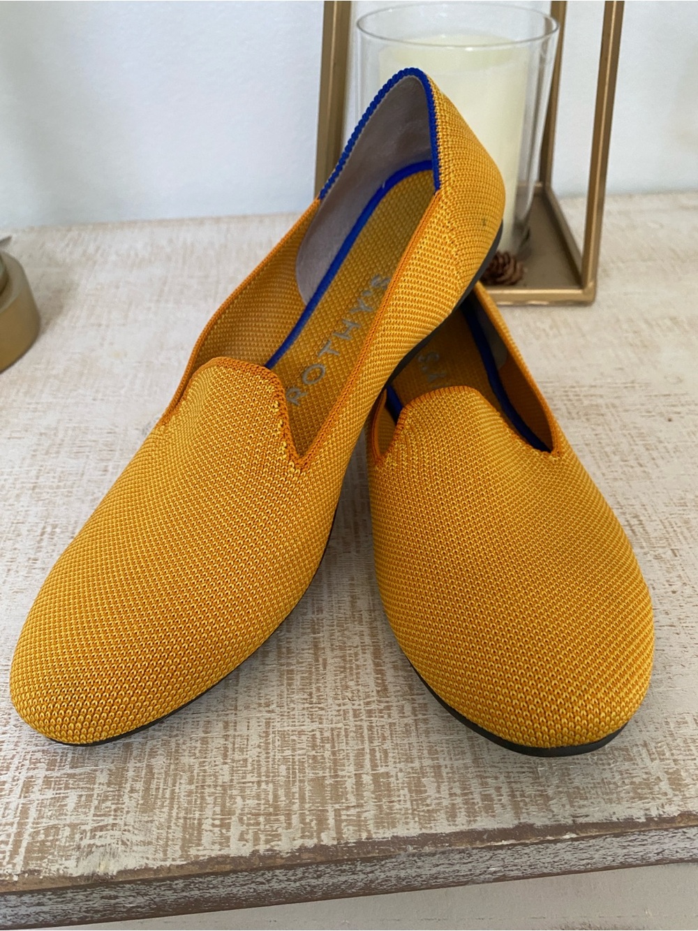 Rothy’s women. Like new!!!Comfort Knit Slip-On Loafers in Mustard Yellow. 6.5.